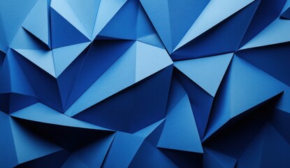 Wall Mural - abstract blue low-poly background with geometric shapes and polygonal texture.