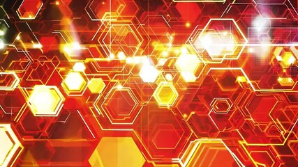 Wall Mural - abstract digital technology background with hexagonal shapes and glowing lights