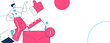 © Lyn Lee - Virtual characters social communication concept business flat vector hand drawn illustration