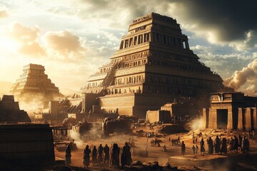 Ancient Babylon City Tower of Babel Biblical Mythology Architecture Religion Speech Languages Civilization