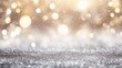 © JINGWEN - Glittering Golden New Year's Background with Bokeh Lights and Fireworks, Abstract Blurred Light Gold and Silver Color for Celebration, Party, Festive Concept, Copy Space for Text or Creative Graphics