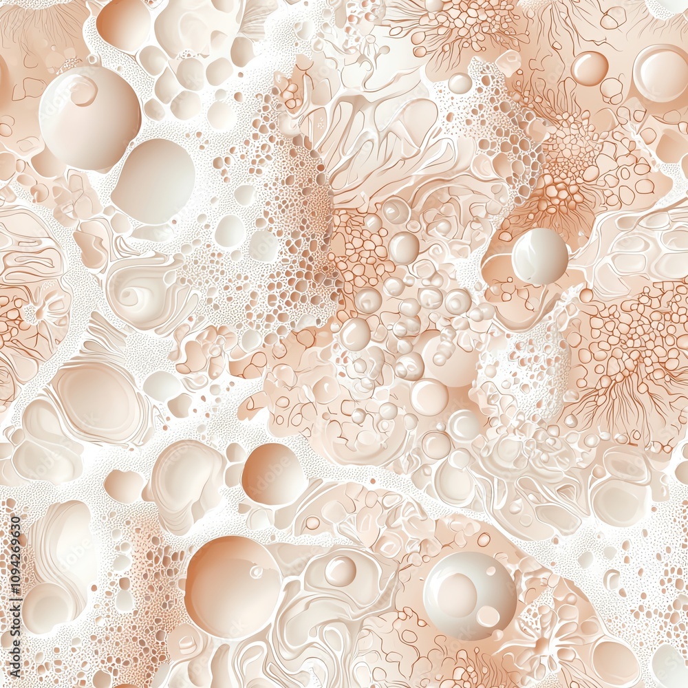 Skin Cell Pattern Microscopic human skin cells seamless pattern, keratinocytes ...