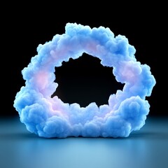 Glowing Blue Cloud Ring Abstract Background 3D Render