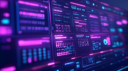 Wall Mural - futuristic digital interface hud