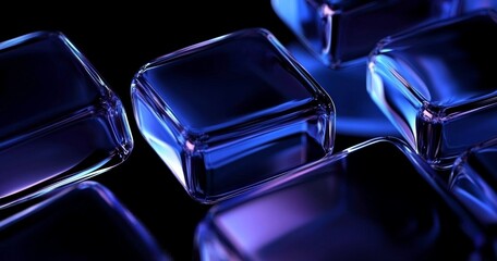 Clear Rectangular Plastic Containers with Liquid Abstract Reflection
