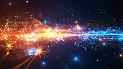 Wall Mural - abstract digital data visualization with bright glowing lines and particles