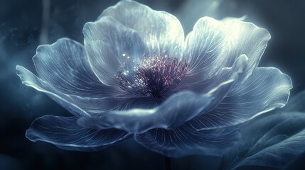 Wall Mural - a luminous flower with delicate petals, evoking tranquility and beauty.