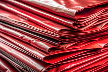 Canvas Print - close-up of red fabric with layered and folded textural patterns