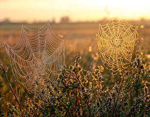 Sticker - Dew-Kissed Spiderwebs