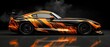 © anis rohayati - Cool design flame car sticker graphic abstract background wallpaper AI generated image
