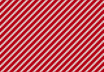 Wall Mural - Christmas striped knit print. Candy cane seamless knitted pattern. Wrapping background with diagonal lines. Cute caramel package backdrop. Xmas holiday geometric sweater texture. Vector illustration.