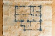 © Murda - Aged blueprint: house floor plan.