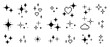 © Mariia - Y2k sparkling star set. Glitter pixel art icon pack with sparkles, hearts. Mood of 90's aesthetics. 8 bit retro style editable vector illustration. Simple geometric shape for collage, text decoration