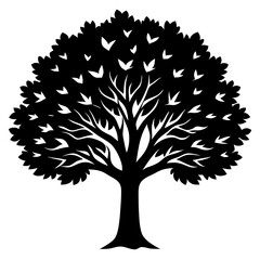 Wall Mural - silhouette of tree