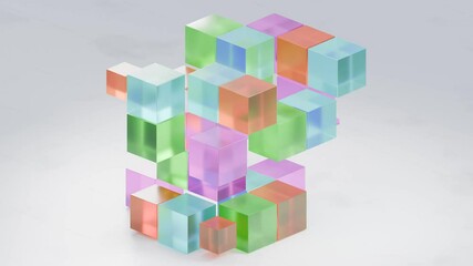 3D cubes animation seamless loop