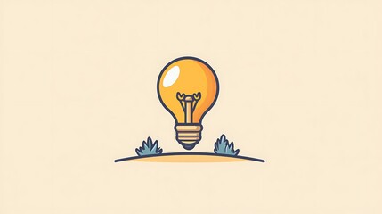 Wall Mural - Yellow color idea light bulb icon