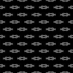 Canvas Print - Nautical rope knots icon isolated seamless pattern on black background