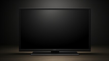Realistic lcd tv displaying a blank screen isolated on a white background for mockup use