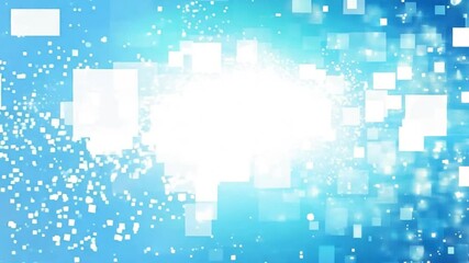 Wall Mural - abstract digital background with white squares on a blue gradient