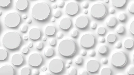 Wall Mural - Abstract white circular shapes creating a modern, minimalist background.