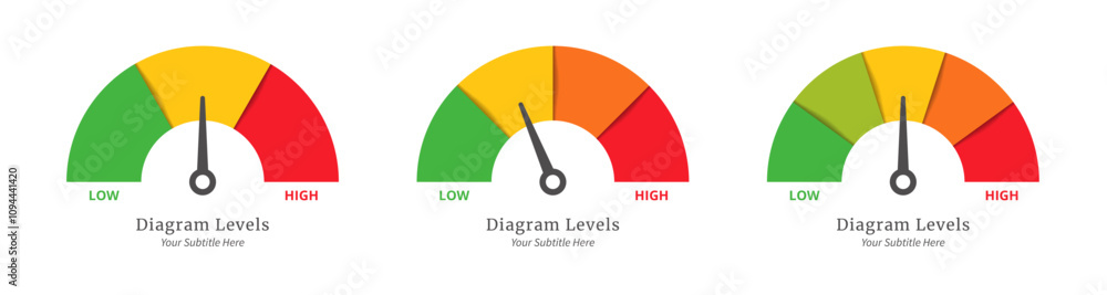 Diagram Scale Meter or Rating Meter from 3 to 5 Options with Editable ...