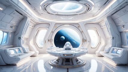 Wall Mural - Futuristic spaceship interior
