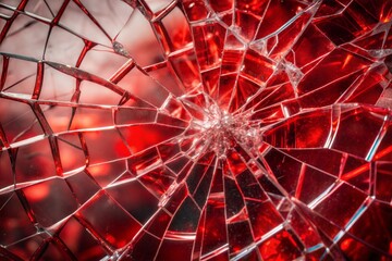 Wall Mural - intricate texture of shattered red glass abstract pattern
