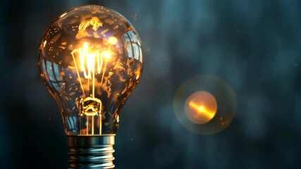 Poster - Illuminate your creativity with the beauty of a vintage light bulb glowing in a dark setting