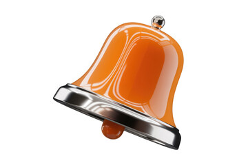 Leinwandbilder - 3D rendered orange bell with silver rim on transparent background