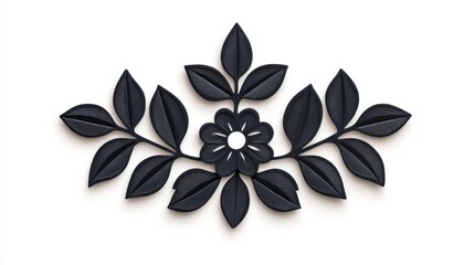 Wall Mural - Traditional black Slavic ornament in minimalistic style on a white background sharp corners and detailed symmetry perfect for modern design 