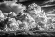© Nopparat - Atmospheric Black and White Cloudscape Photography: Capturing the Beauty of Nature's Dramatic Skies in Monochrome with High Depth of Field for Stunning Visual Impact