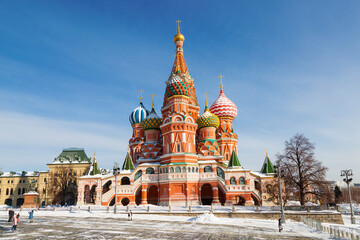 Wall Mural - St. Basil's Cathedral on Red Square, a monument of Russian architecture of the 16th century. Moscow, Russia