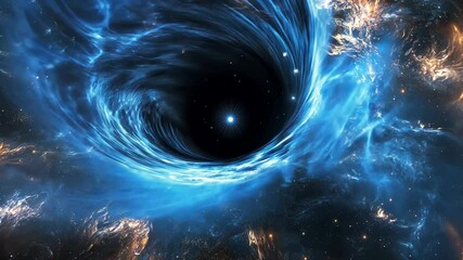 Poster - Glowing blue nebula reveals cosmic wonders and mysteries of the universe