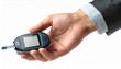 © TransPicHub - A hand holding a blood glucose meter for diabetic monitoring.