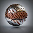© Ayaz - A spherical contraption with a grilled steak slice reminiscent of a futuristic food storage or preparation device