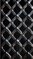 Aufkleber - Close-up of decorative metal grille showing interwoven pattern creating diamond shapes