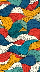 Leinwandbilder - Colorful wavy lines creating a psychedelic and vibrant abstract pattern