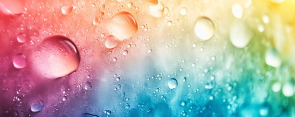 Aufkleber - Colorful water drops creating an abstract background