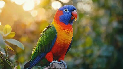 Wall Mural - Vibrant Rainbow Lorikeet in Lush Garden