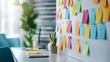 © TensorSpark - Colorful sticky notes on a wall symbolize task organization and time management.
