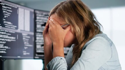 Wall Mural - coder using computer at desk