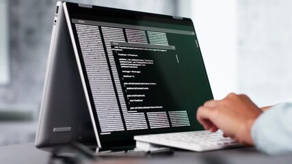 Wall Mural - programmer or coder at office desk