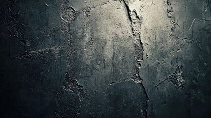 Wall Mural - Dark cracked concrete texture with a rugged appearance