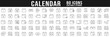 © tutti_frutti - Calendar line icon big set. Date, event, month, day, agenda, clock etc. Editable stroke