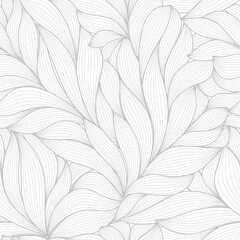 white and silver foliage line art pattern vector collection. hand made with line design pattern. des