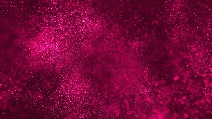 Wall Mural - abstract background animation with glittering shiny pink particles and shallow depth of field. this 
