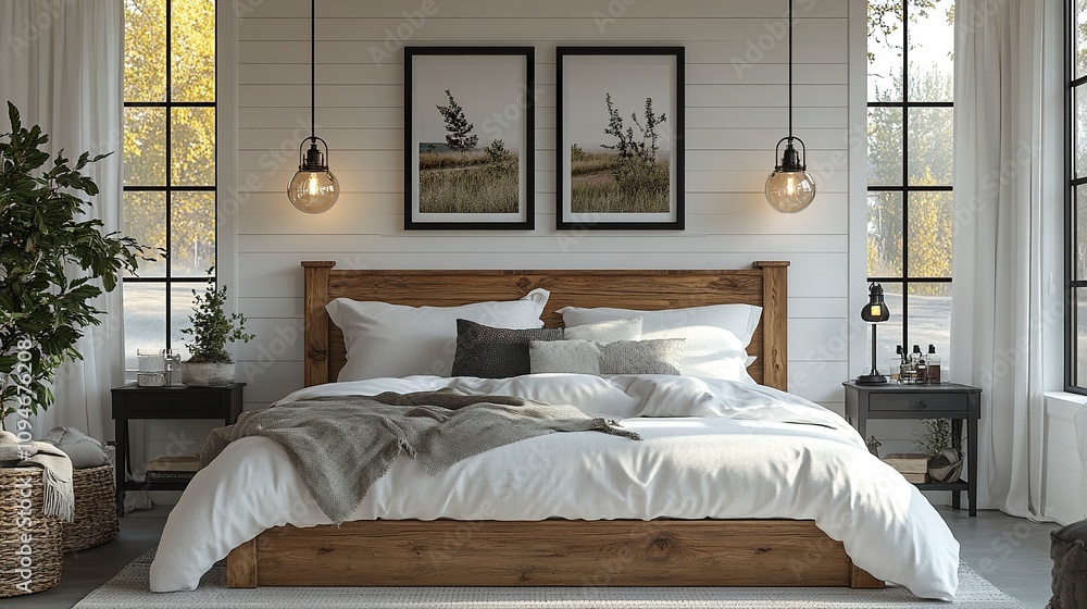 Foto de Stock Stock photo of a Design a bright and cozy modern ...