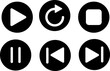 © Sultana Design - Player button icon set. Elements for play streaming. Button icons. symbols for playback