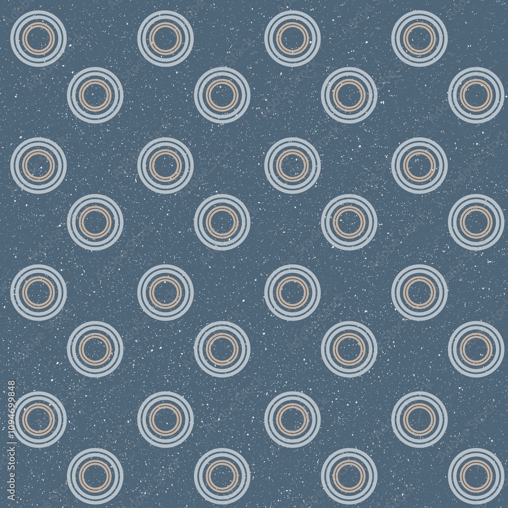 Circles seamless pattern background with blue and white colors for ...