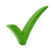 © Tanicsean - A vibrant green checkmark angled dynamically, reflecting positivity, confirmation, or eco-friendly values, set against a transparent background